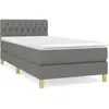 vidaXL Sommier à lattes de lit avec matelas Gris foncé 90x200 cm Tissu