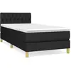 vidaXL Sommier à lattes de lit avec matelas Noir 90x200 cm Tissu