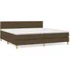 vidaXL Sommier à lattes de lit avec matelas Marron foncé 200x200 cm
