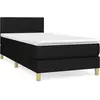 vidaXL Sommier à lattes de lit avec matelas Noir 100x200 cm Tissu