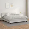 vidaXL Sommier à lattes de lit avec matelas Blanc 160x200cm Similicuir