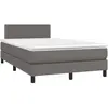 vidaXL Sommier à lattes de lit avec matelas Gris 120x200 cm Similicuir