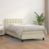 VIDAXL Lit à sommier tapissier avec matelas Crème 100x200cm Similicuir