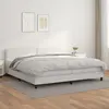 vidaXL Sommier à lattes de lit avec matelas Blanc 200x200cm Similicuir
