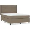 vidaXL Sommier à lattes de lit avec matelas Taupe 140x190 cm Tissu