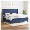vidaXL Sommier à lattes de lit avec matelas Bleu 200x200 cm Tissu