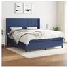 vidaXL Sommier à lattes de lit avec matelas Bleu 180x200 cm Tissu