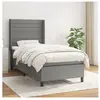 vidaXL Sommier à lattes de lit et matelas Gris foncé 90x190 cm Tissu