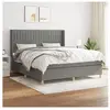 vidaXL Sommier à lattes de lit avec matelas Gris foncé 160x200cm Tissu