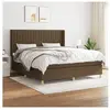vidaXL Sommier à lattes de lit avec matelas Marron foncé 160x200 cm