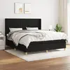 vidaXL Sommier à lattes de lit avec matelas Noir 180x200 cm Tissu