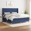 vidaXL Sommier à lattes de lit avec matelas Bleu 160x200 cm Tissu