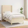 vidaXL Sommier à lattes de lit avec matelas Crème 100x200 cm Tissu