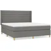 vidaXL Sommier à lattes de lit avec matelas Gris foncé 180x200cm Tissu