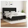 vidaXL Sommier à lattes de lit avec matelas Noir 180x200 cm Tissu