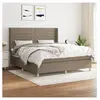 vidaXL Sommier à lattes de lit avec matelas Taupe 180x200 cm Tissu