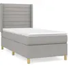 vidaXL Sommier à lattes de lit avec matelas Gris clair 100x200cm Tissu