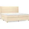 vidaXL Sommier à lattes de lit avec matelas Crème 200x200 cm Tissu