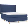 vidaXL Sommier à lattes de lit avec matelas Bleu 140x190 cm Tissu