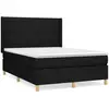 vidaXL Sommier à lattes de lit avec matelas Noir 140x190 cm Tissu