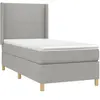 vidaXL Sommier à lattes de lit avec matelas Gris clair 100x200cm Tissu