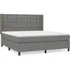 vidaXL Sommier à lattes de lit avec matelas Gris foncé 160x200cm Tissu