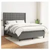 vidaXL Sommier à lattes de lit avec matelas Gris foncé 140x200cm Tissu