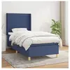 vidaXL Sommier à lattes de lit avec matelas Bleu 90x190 cm Tissu