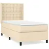 vidaXL Sommier à lattes de lit avec matelas Crème 100x200 cm Tissu