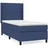 vidaXL Sommier à lattes de lit avec matelas Bleu 90x190 cm Tissu