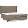 vidaXL Sommier à lattes de lit avec matelas Taupe 180x200 cm Tissu