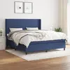 vidaXL Sommier à lattes de lit avec matelas Bleu 160x200 cm Tissu