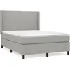 vidaXL Sommier à lattes de lit avec matelas Gris clair 140x190cm Tissu