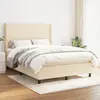 vidaXL Sommier à lattes de lit avec matelas Crème 140x190 cm Tissu