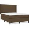 vidaXL Sommier à lattes de lit avec matelas Marron foncé 140x190 cm