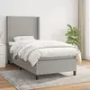 vidaXL Sommier à lattes de lit avec matelas Gris clair 90x200 cm Tissu