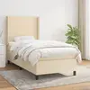 vidaXL Sommier à lattes de lit et matelas Crème 90x190 cm Tissu