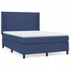 vidaXL Sommier à lattes de lit avec matelas Bleu 140x200 cm Tissu