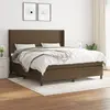 vidaXL Sommier à lattes de lit avec matelas Marron foncé 160x200 cm