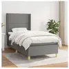 vidaXL Sommier à lattes de lit avec matelas Gris foncé 100x200cm Tissu