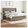 vidaXL Sommier à lattes de lit avec matelas Taupe 180x200 cm Tissu