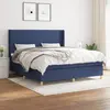 vidaXL Sommier à lattes de lit avec matelas Bleu 160x200 cm Tissu
