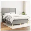 vidaXL Sommier à lattes de lit avec matelas Gris clair 140x190cm Tissu