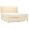 vidaXL Sommier à lattes de lit avec matelas Crème 160x200 cm Tissu