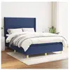 vidaXL Sommier à lattes de lit avec matelas Bleu 140x190 cm Tissu