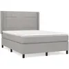 vidaXL Sommier à lattes de lit avec matelas Gris clair 140x190cm Tissu