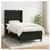 vidaXL Sommier à lattes de lit avec matelas Noir 100x200 cm Tissu