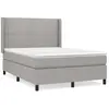 vidaXL Sommier à lattes de lit avec matelas Gris clair 140x200cm Tissu