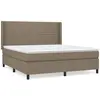 vidaXL Sommier à lattes de lit avec matelas Taupe 180x200 cm Tissu