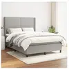 vidaXL Sommier à lattes de lit avec matelas Gris clair 140x190cm Tissu